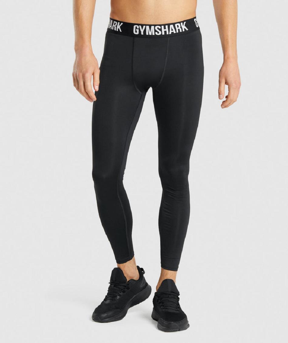 Legginsy Męskie Gymshark Element Baselayer Czarne | PL 4086JPQ